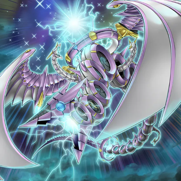 Chimeratech Megafleet Dragon (Drago Megaflotta Chimeratech), original artwork from Legendary Dragon Decks (LEDD)