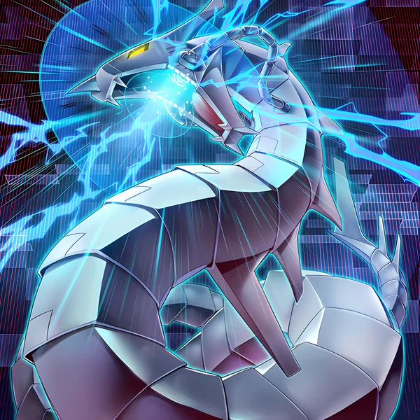 Cyber Dragon, the Luminous Mech Dragon (Cyber Drago, il Drago Mech Luminoso), original artwork from LIMIT OVER COLLECTION -THE RIVALS- (LOCR)
