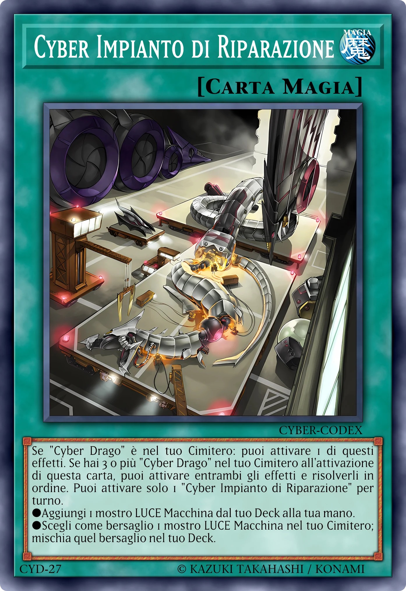 Carta Cyber Impianto di Riparazione (Cyber Repair Plant) ricostruita: Magia Normale