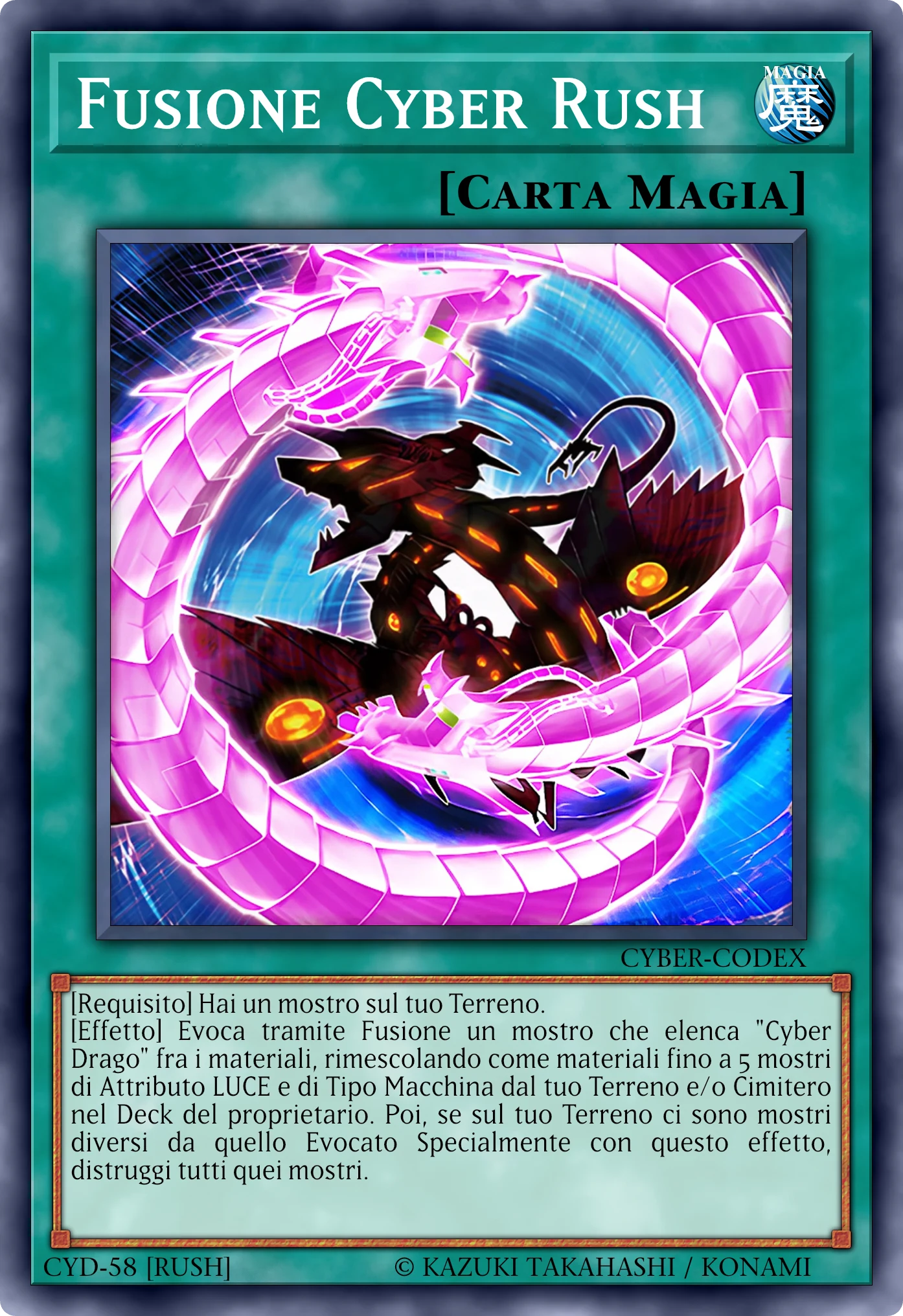 Carta Fusione Cyber Rush (Cyber Rush Fusion) ricostruita: Magia Normale (Rush)