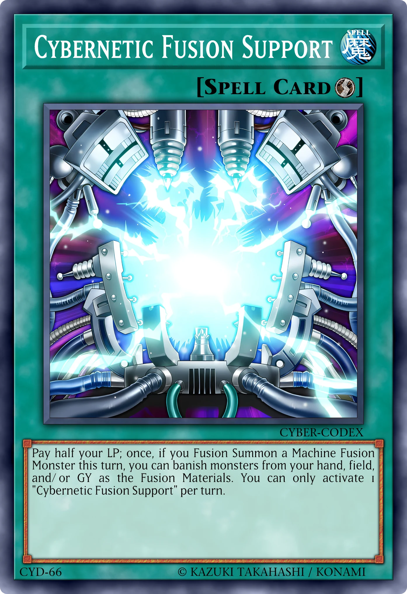 Cybernetic Fusion Support (Supporto di Fusione Cibernetica) card, reconstructed: Quick-Play Spell