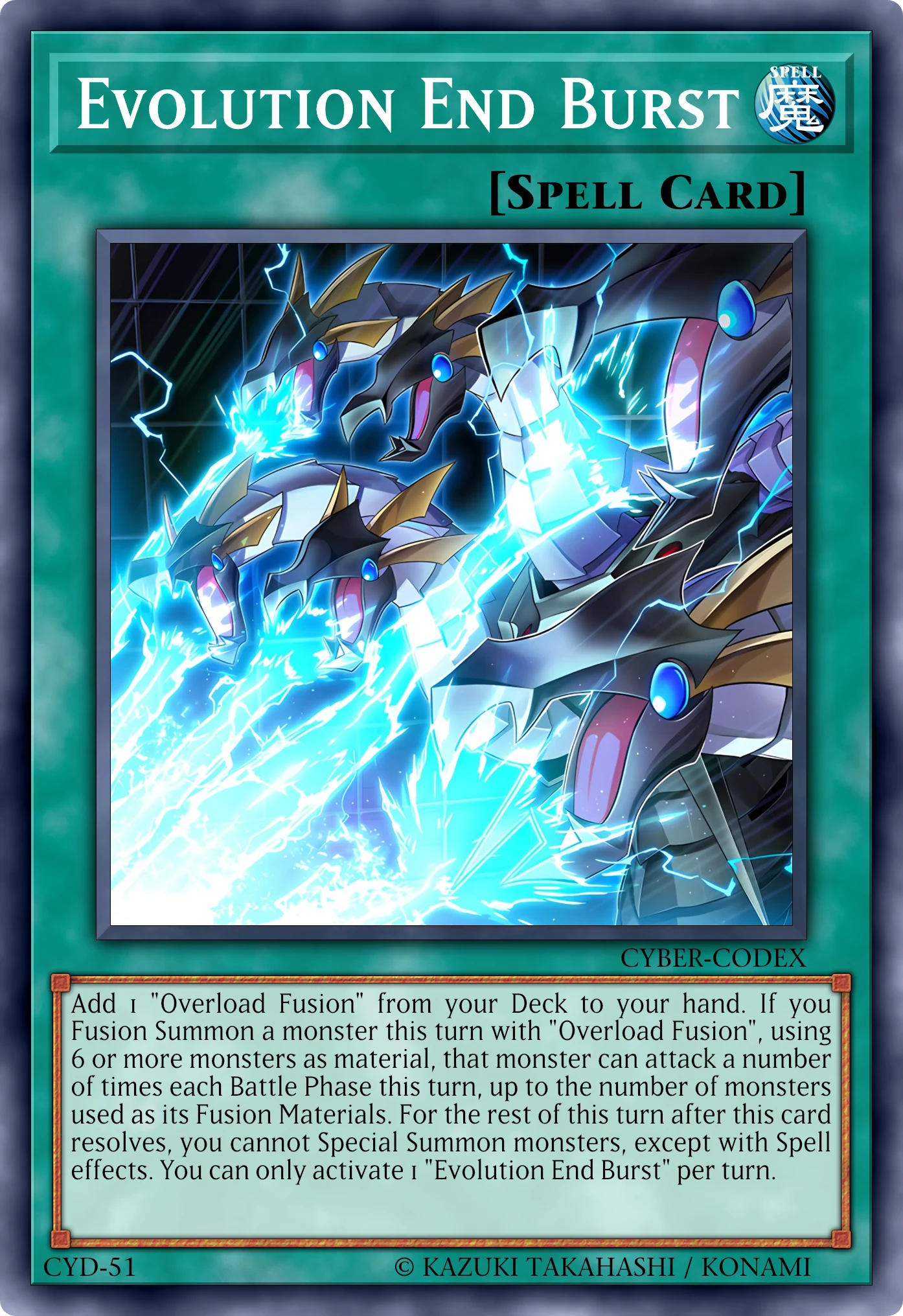 Evolution End Burst (Esplosione Finale Evolutiva) card, reconstructed: Normal Spell