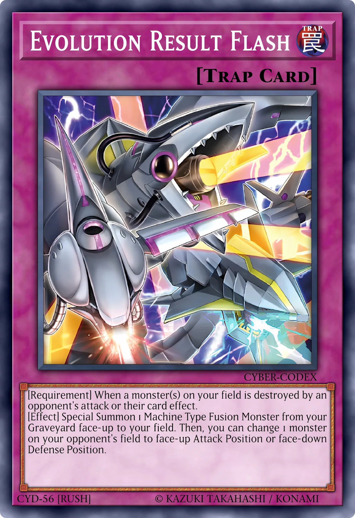 Evolution Result Flash (Risultato Evolutivo Flash) card, reconstructed: Normal Trap (Rush)