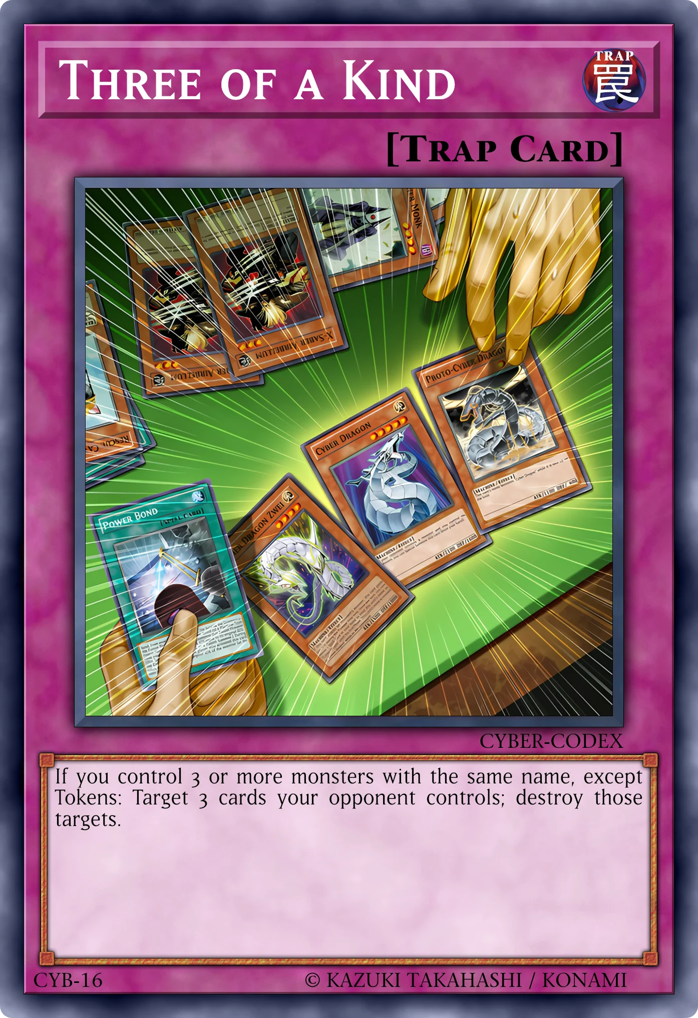 Three of a Kind (Tre di Un Tipo) card, reconstructed: Normal Trap