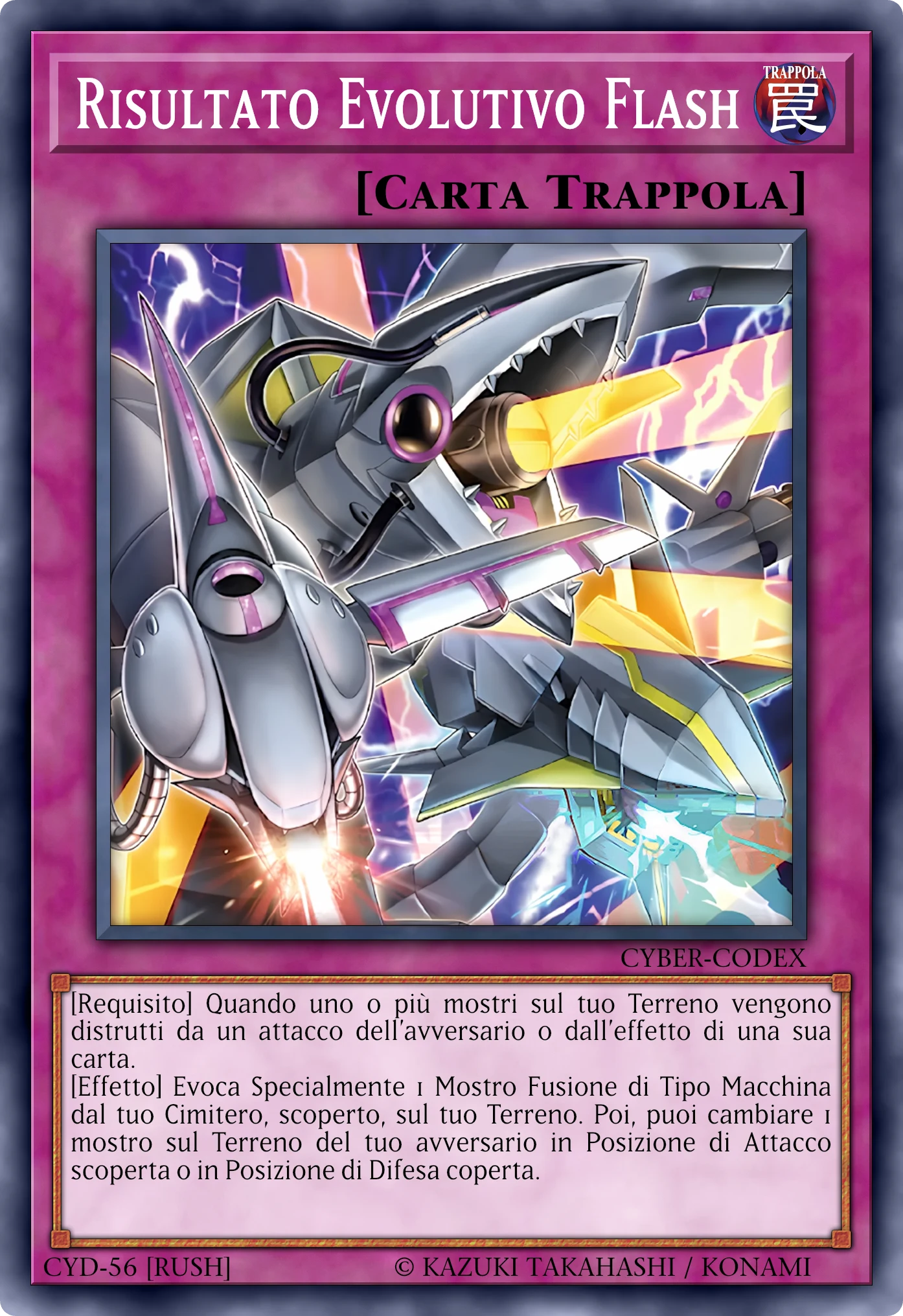 Carta Risultato Evolutivo Flash (Evolution Result Flash) ricostruita: Trappola Normale (Rush)